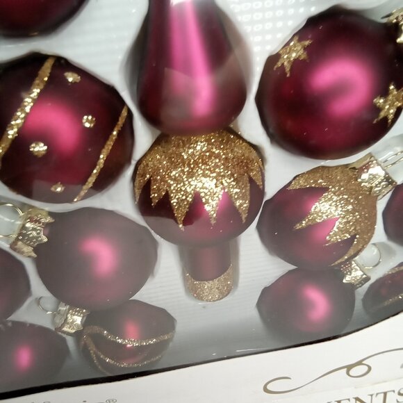 Vintage Christmas Ornament Set Of 40 & 2 Tree Toppers With Box Rauch 1990s - Picture 5 of 11